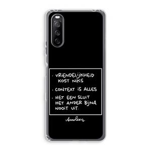CaseCompany Mijn Motto's: Sony Xperia 10 III Transparant Hoesje
