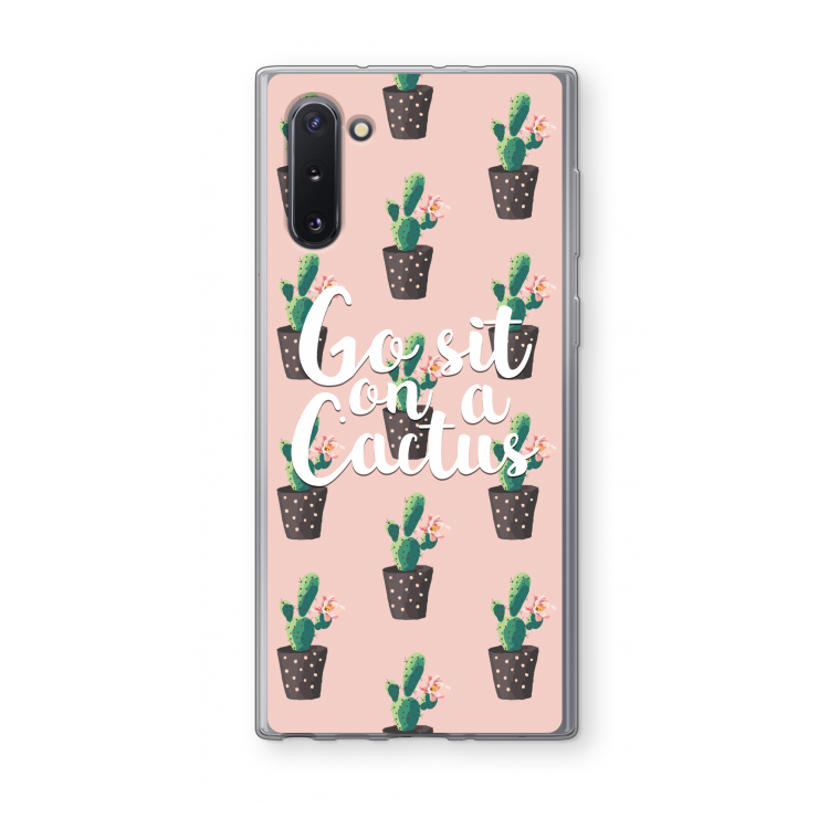 CaseCompany Cactus quote: Samsung Galaxy Note 10 Transparant Hoesje