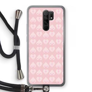 CaseCompany Ass 'n Titties: Xiaomi Redmi 9 Transparant Hoesje met koord