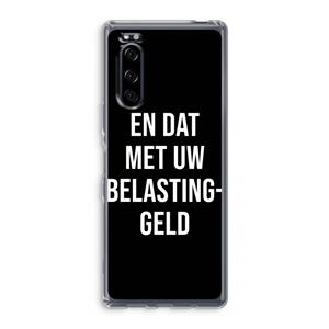 CaseCompany Belastinggeld - Zwart: Sony Xperia 5 Transparant Hoesje