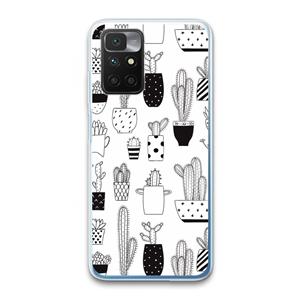 CaseCompany Cactusmotief: Xiaomi Redmi 10 Transparant Hoesje