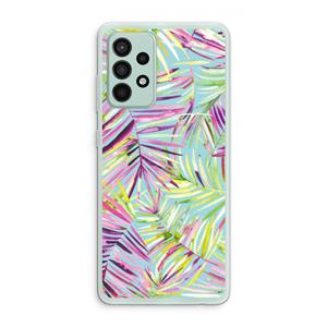 CaseCompany Tropical Palms Blue: Samsung Galaxy A52s 5G Transparant Hoesje