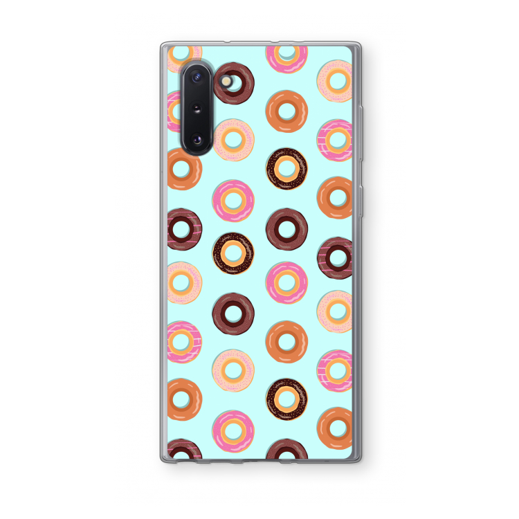 CaseCompany Donuts: Samsung Galaxy Note 10 Transparant Hoesje