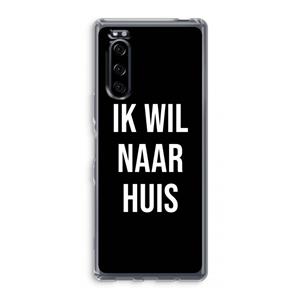 CaseCompany Ik wil naar huis - Zwart: Sony Xperia 5 Transparant Hoesje