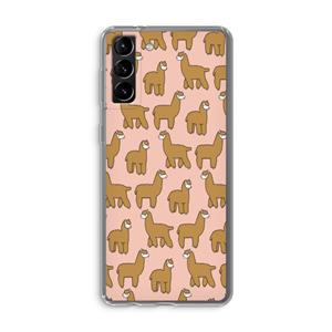 CaseCompany Alpacas: Samsung Galaxy S21 Plus Transparant Hoesje