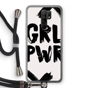 CaseCompany Girl Power #2: Xiaomi Redmi 9 Transparant Hoesje met koord
