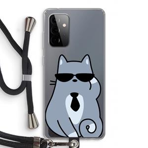 CaseCompany Cool cat: Samsung Galaxy A72 5G Transparant Hoesje met koord