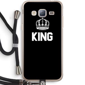 CaseCompany King zwart: Samsung Galaxy J3 (2016) Transparant Hoesje met koord