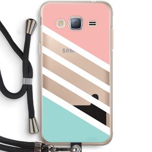 CaseCompany Strepen pastel: Samsung Galaxy J3 (2016) Transparant Hoesje met koord