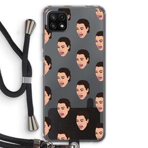 CaseCompany Ugly Cry Call: Samsung Galaxy A22 5G Transparant Hoesje met koord
