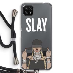 CaseCompany Slay All Day: Samsung Galaxy A22 5G Transparant Hoesje met koord