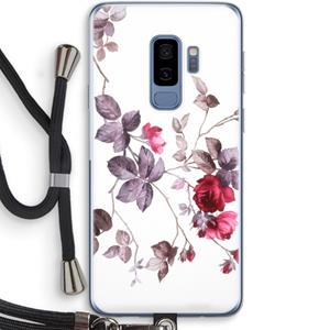 CaseCompany Mooie bloemen: Samsung Galaxy S9 Plus Transparant Hoesje met koord