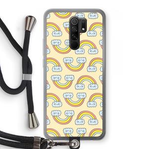 CaseCompany Regenboog: Xiaomi Redmi 9 Transparant Hoesje met koord