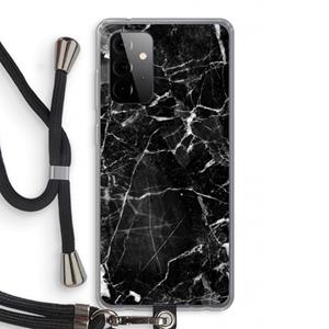 CaseCompany Zwart Marmer 2: Samsung Galaxy A72 5G Transparant Hoesje met koord