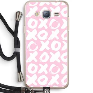CaseCompany XOXO: Samsung Galaxy J3 (2016) Transparant Hoesje met koord