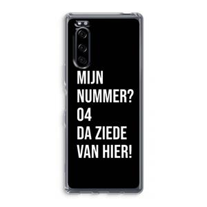 CaseCompany Da ziede van hier - Zwart: Sony Xperia 5 Transparant Hoesje
