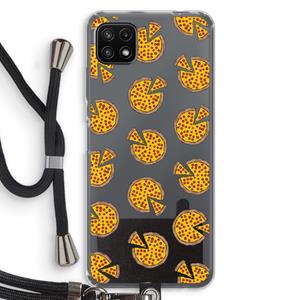CaseCompany You Had Me At Pizza: Samsung Galaxy A22 5G Transparant Hoesje met koord