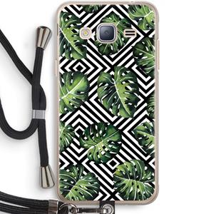 CaseCompany Geometrische jungle: Samsung Galaxy J3 (2016) Transparant Hoesje met koord