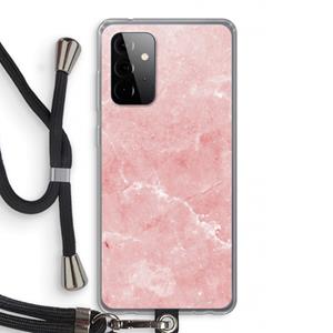 CaseCompany Roze marmer: Samsung Galaxy A72 5G Transparant Hoesje met koord