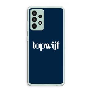 CaseCompany Topwijf Navy: Samsung Galaxy A52s 5G Transparant Hoesje