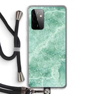 CaseCompany Groen marmer: Samsung Galaxy A72 5G Transparant Hoesje met koord