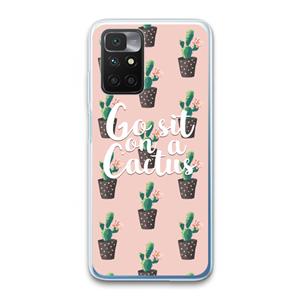 CaseCompany Cactus quote: Xiaomi Redmi 10 Transparant Hoesje