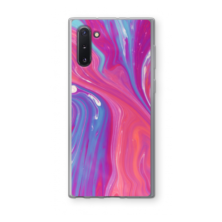 CaseCompany Paarse stroom: Samsung Galaxy Note 10 Transparant Hoesje