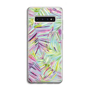 CaseCompany Tropical Palms Blue: Samsung Galaxy S10 4G Transparant Hoesje