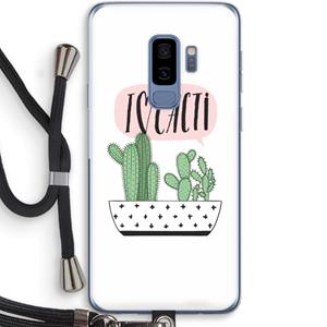 CaseCompany I love cacti: Samsung Galaxy S9 Plus Transparant Hoesje met koord