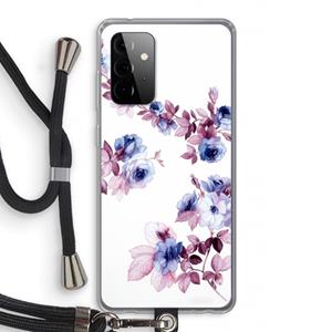 CaseCompany Waterverf bloemen: Samsung Galaxy A72 5G Transparant Hoesje met koord