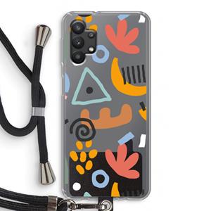 CaseCompany Abstract: Samsung Galaxy A32 5G Transparant Hoesje met koord