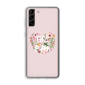 CaseCompany GRL PWR Flower: Samsung Galaxy S21 Plus Transparant Hoesje