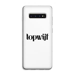 CaseCompany Topwijf Wit: Samsung Galaxy S10 4G Transparant Hoesje