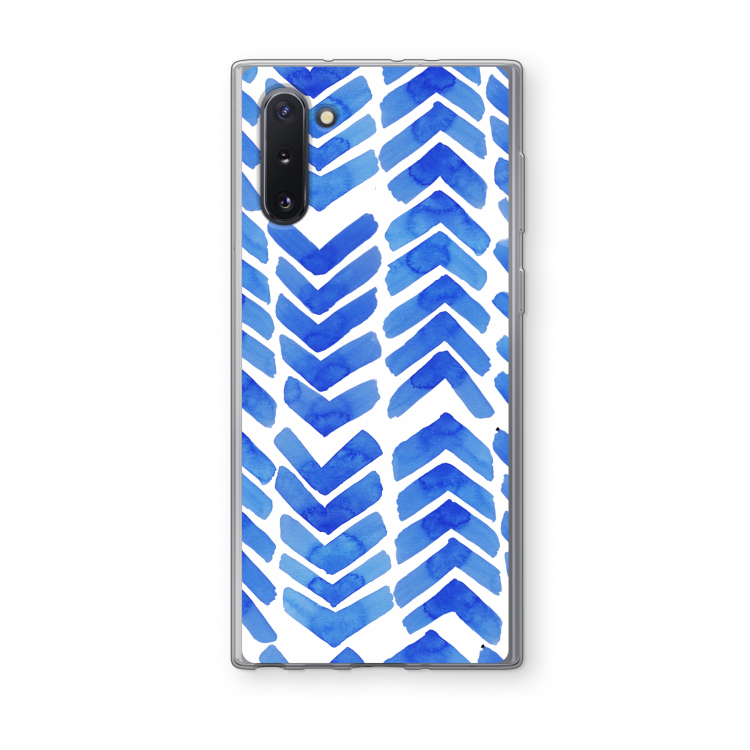 CaseCompany Blauwe pijlen: Samsung Galaxy Note 10 Transparant Hoesje