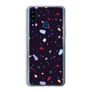 CaseCompany Dark Rounded Terrazzo: Samsung Galaxy A20s Transparant Hoesje