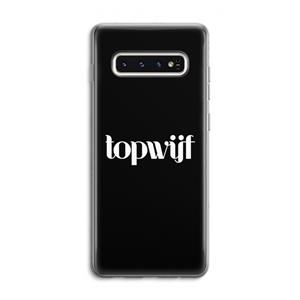 CaseCompany Topwijf Zwart: Samsung Galaxy S10 4G Transparant Hoesje