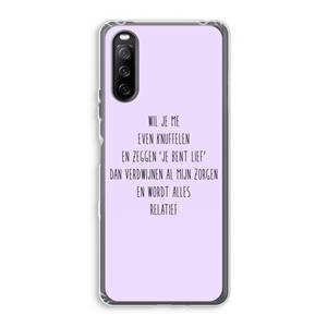 CaseCompany Relatief: Sony Xperia 10 III Transparant Hoesje
