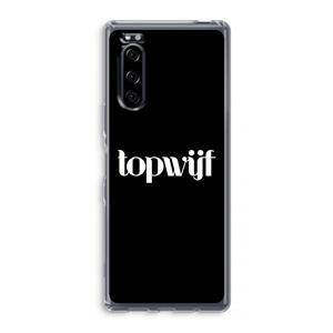 CaseCompany Topwijf Zwart: Sony Xperia 5 Transparant Hoesje