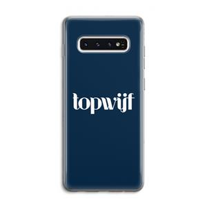 CaseCompany Topwijf Navy: Samsung Galaxy S10 4G Transparant Hoesje