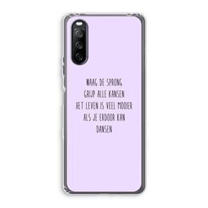 CaseCompany Sprong: Sony Xperia 10 III Transparant Hoesje