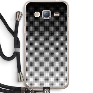 CaseCompany Musketon Halftone: Samsung Galaxy J3 (2016) Transparant Hoesje met koord