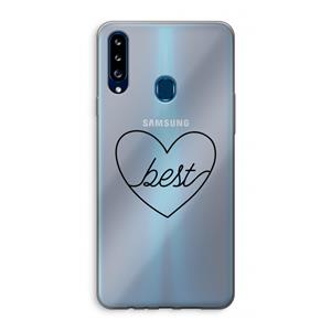 CaseCompany Best heart black: Samsung Galaxy A20s Transparant Hoesje