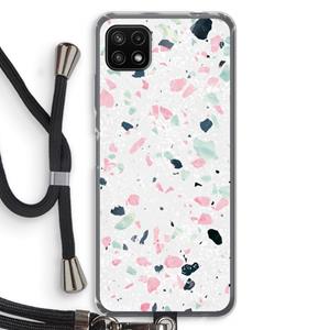 CaseCompany Terrazzo N°3: Samsung Galaxy A22 5G Transparant Hoesje met koord