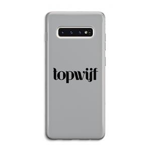 CaseCompany Topwijf Grijs Zwart: Samsung Galaxy S10 4G Transparant Hoesje