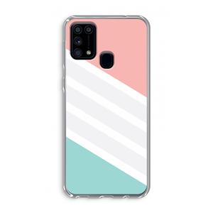 CaseCompany Strepen pastel: Samsung Galaxy M31 Transparant Hoesje