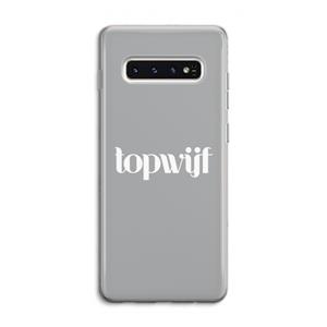 CaseCompany Topwijf Grijs Wit: Samsung Galaxy S10 4G Transparant Hoesje