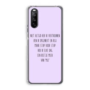 CaseCompany Zelfvertrouwen: Sony Xperia 10 III Transparant Hoesje