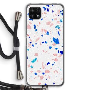 CaseCompany Terrazzo N°6: Samsung Galaxy A22 5G Transparant Hoesje met koord