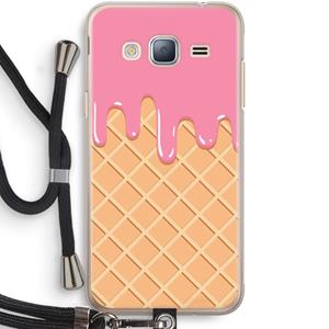 CaseCompany Ice cream: Samsung Galaxy J3 (2016) Transparant Hoesje met koord