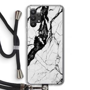 CaseCompany Witte marmer 2: Samsung Galaxy A32 5G Transparant Hoesje met koord